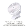 Ventilador Recargable con Clip 15 cm · 2400 mAh