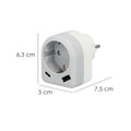 Adaptador / Enchufe Schuko Con 2 Tomas, USB A y USB C
