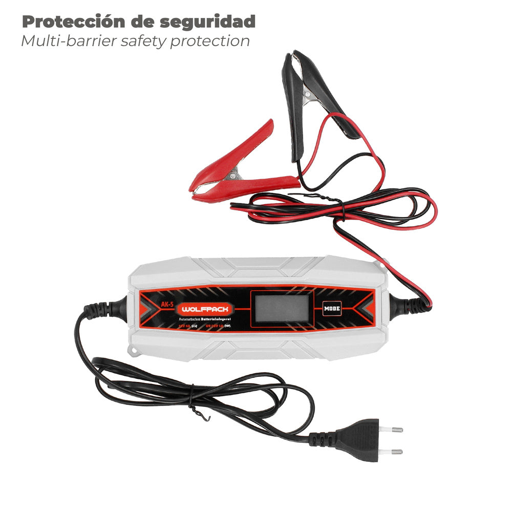 Cargador y Mantenedor de Baterías Automático 4/12V Wolfpack