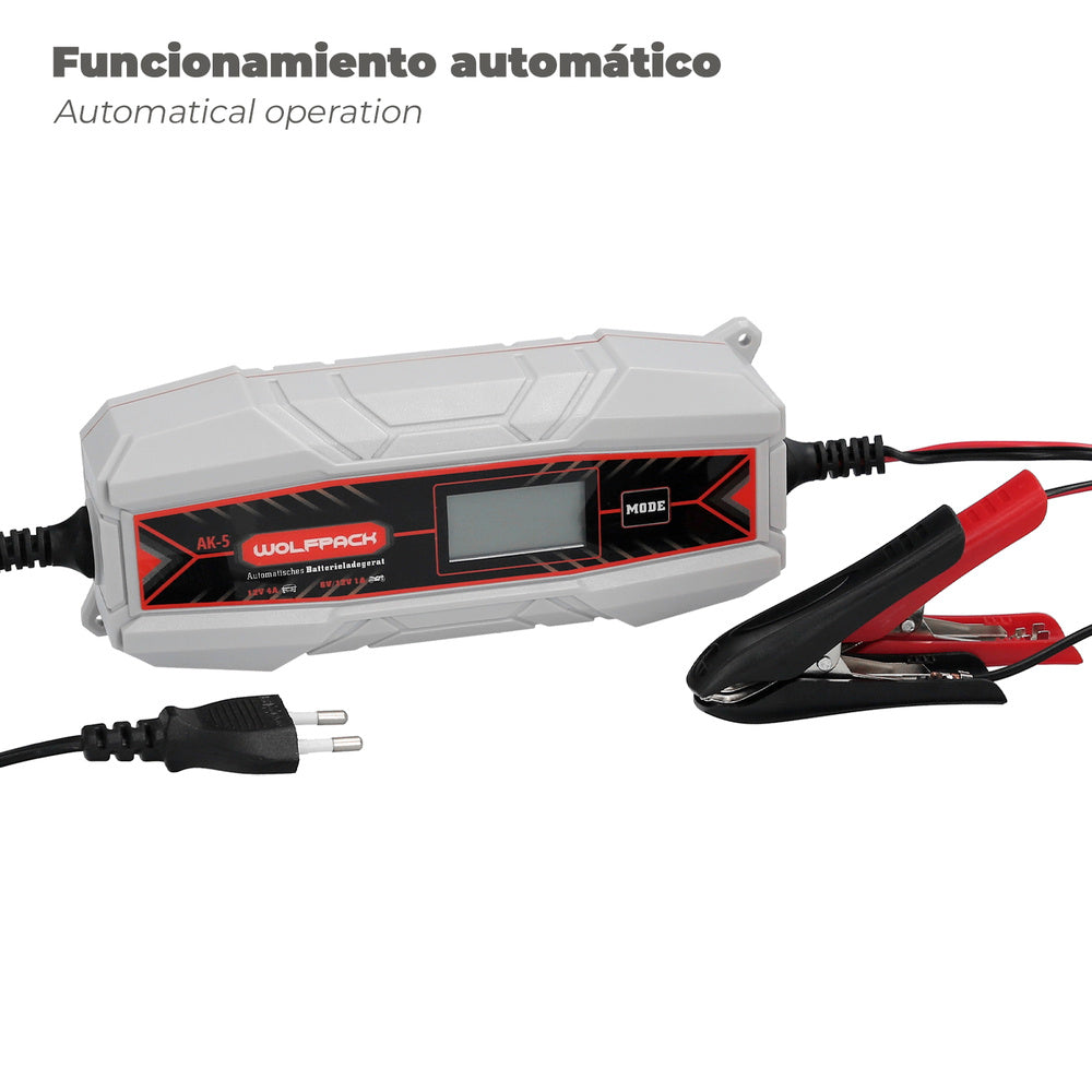 Cargador y Mantenedor de Baterías Automático 4/12V Wolfpack